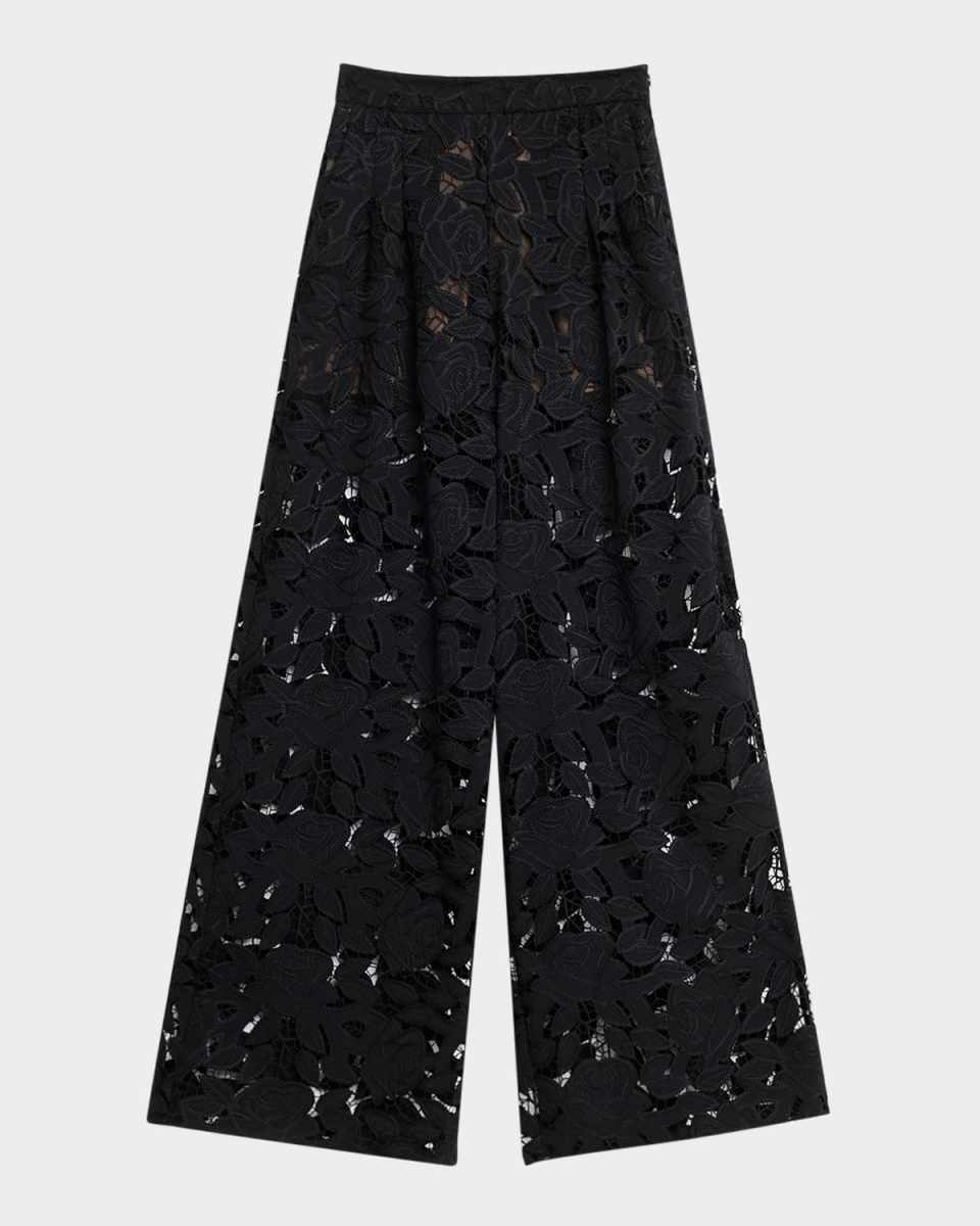 Guipure Lace Wide Leg Pants